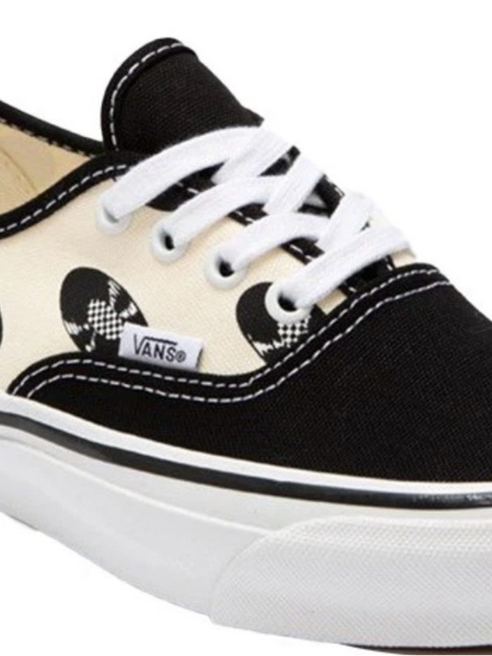 Vans  Wacko Maria Authentic Low-Top in Black and Cream , Printed Accents  sz 3.5